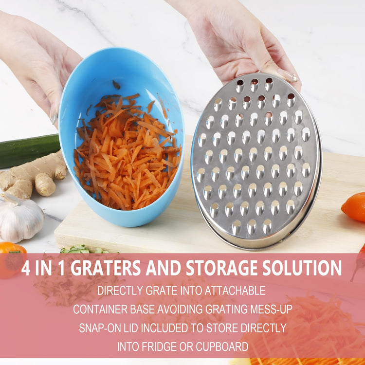 Cheese Grater Citrus Lemon Zester with Food Storage Container & Lid