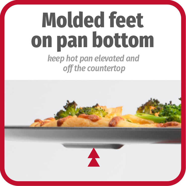 AirPerfect 14 Inch Insulated Nonstick Carbon Steel Pizza Pan with Cutting Guides