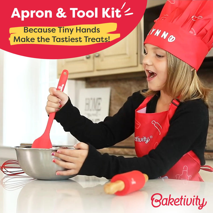 Adjustable Kids Chef Hat & Apron for Boys & Girls (7 Count)