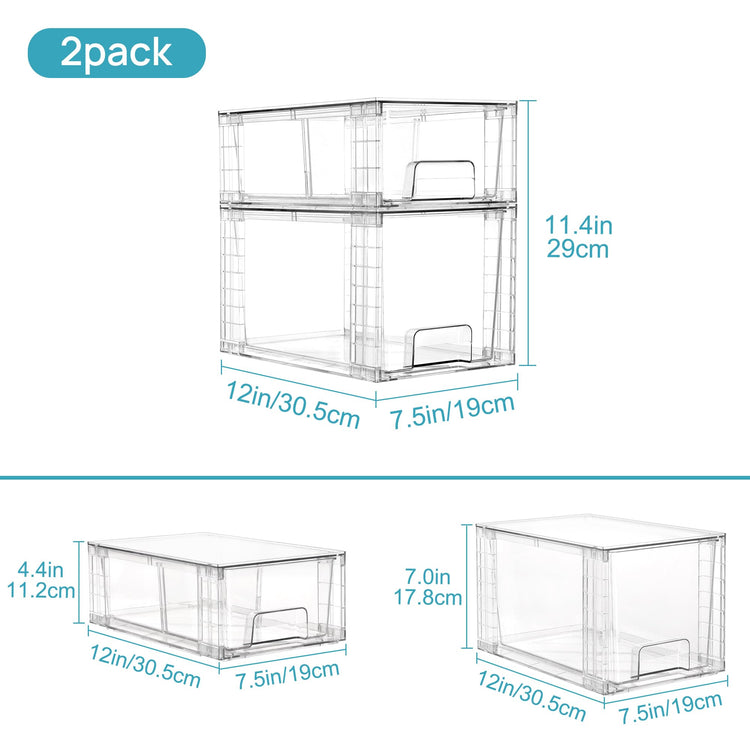 Clear Stackable Storage Drawers (6 Count)