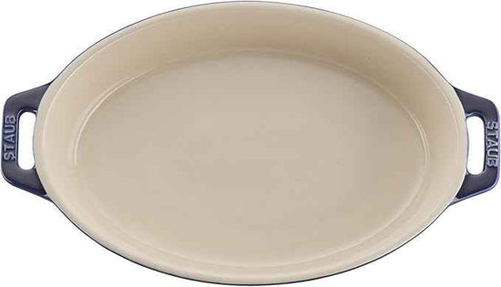 STAUB Ceramic Oval Baking Dish Set, 2-piece, Dark Blue