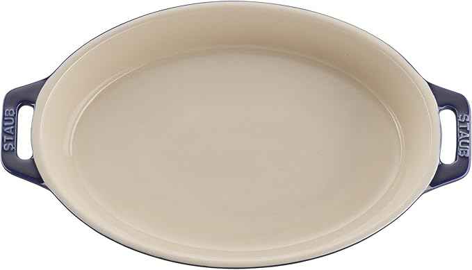 STAUB Ceramic Oval Baking Dish Set, 2-piece, Dark Blue
