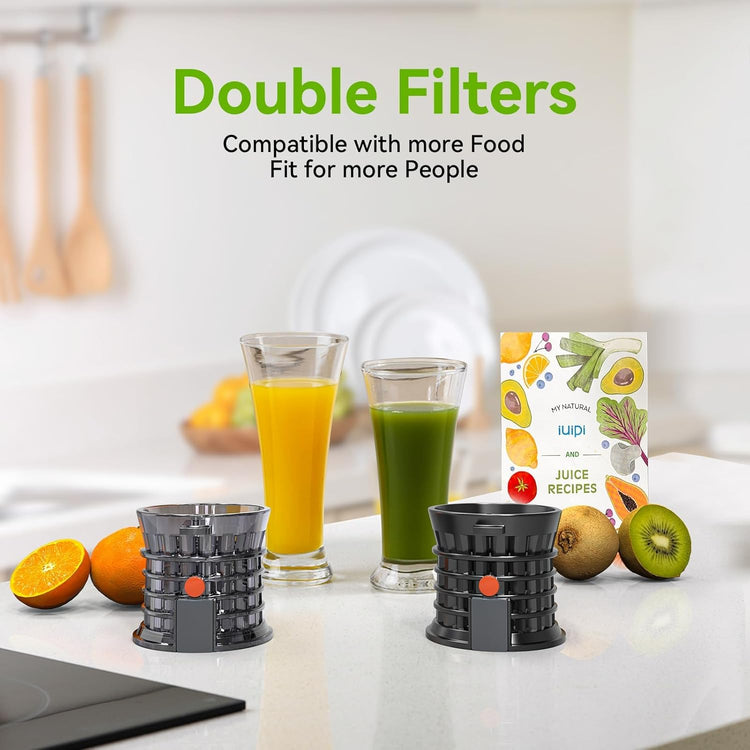 Cold Press Juicer, Slow Masticating Juicer Machines for Whole Vegetable and Fruit, 4.3" Feed Chute, BPA Free, Quiet Easy Clean Juicer to Unlock Fresh & Nutritious Juices (Black)