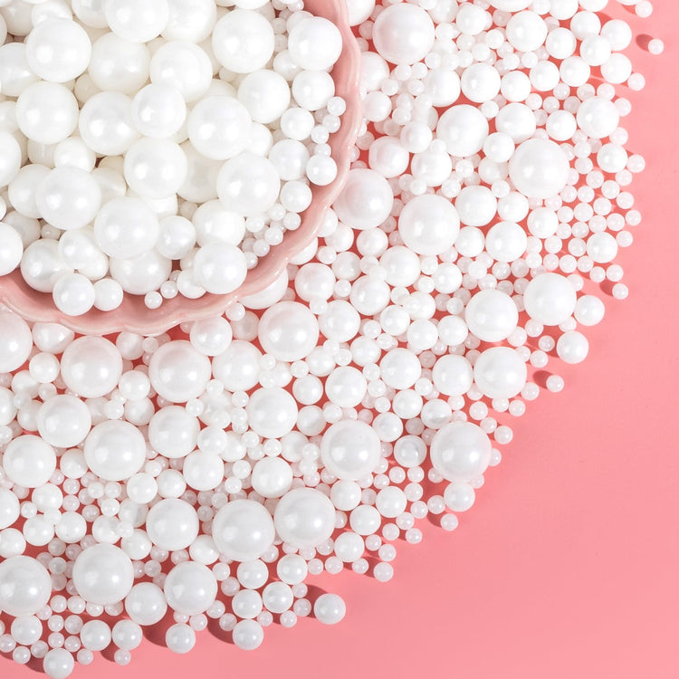 Edible White Pearl Sprinkles for Cake Decorating (4.6 Ounce)