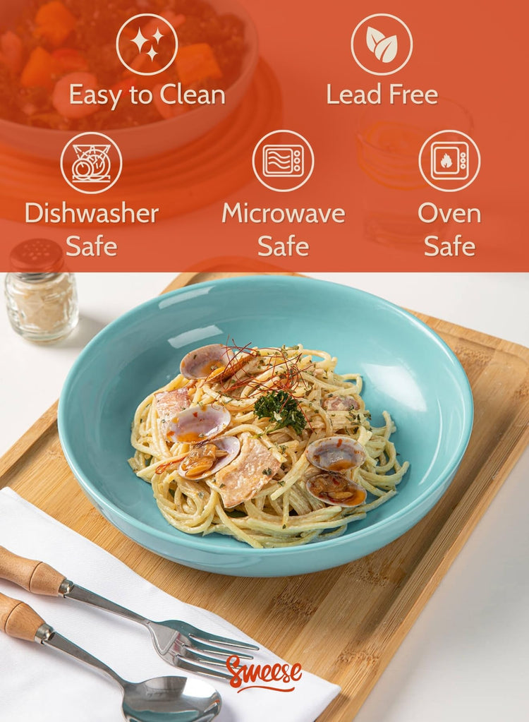 Pasta Bowls 30 Ounce Salad Serving Bowls Set of 6 (6 Count)