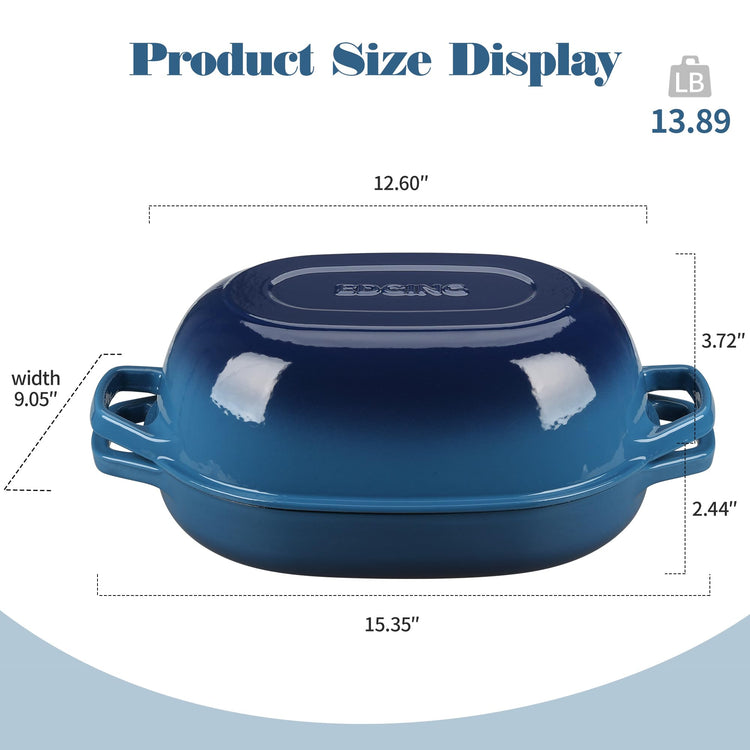 Enameled Cast Iron Oval Dutch Oven Pot with Lid