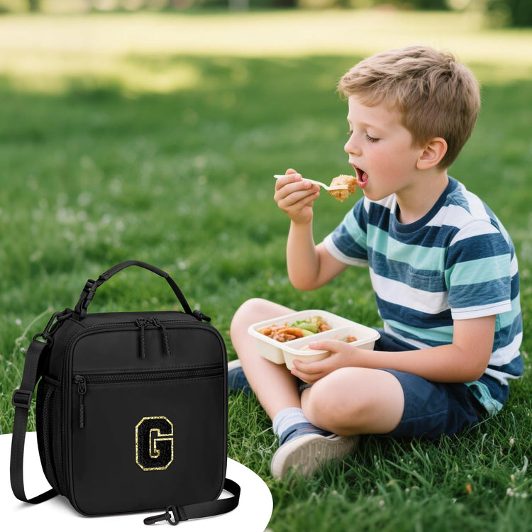 Lunch Box Kids Large Initial Insulated Lunch Bag for Girls