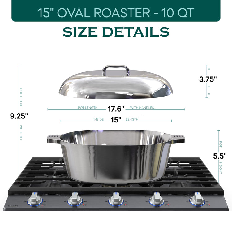 Cast Aluminum Oval Dutch Oven with Lid
