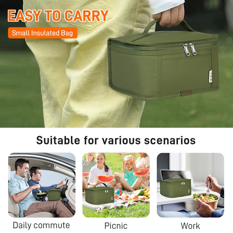 NOL Small Lunch Bag Mini Lunch Box Insulated Lunch Bag for Men