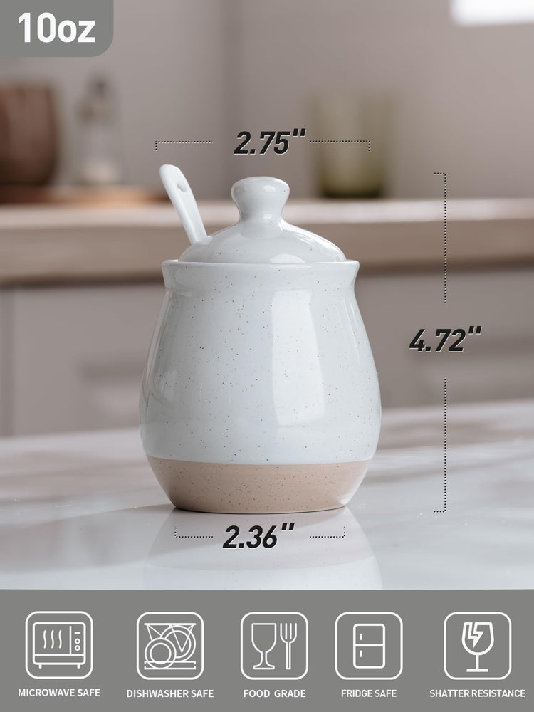 10oz Sugar Bowl with Lid and Spoon