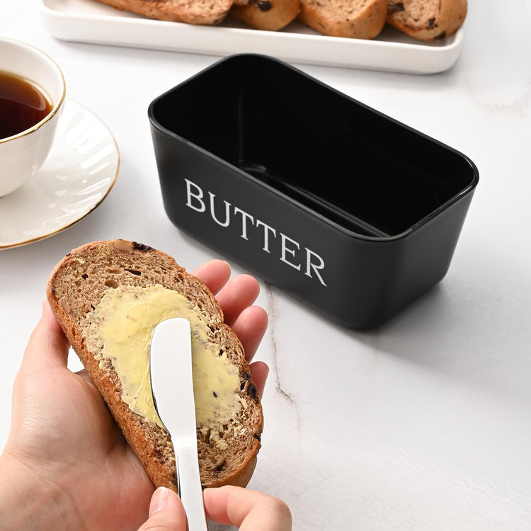 Large Plastic Butter Dish With Lid And Knife