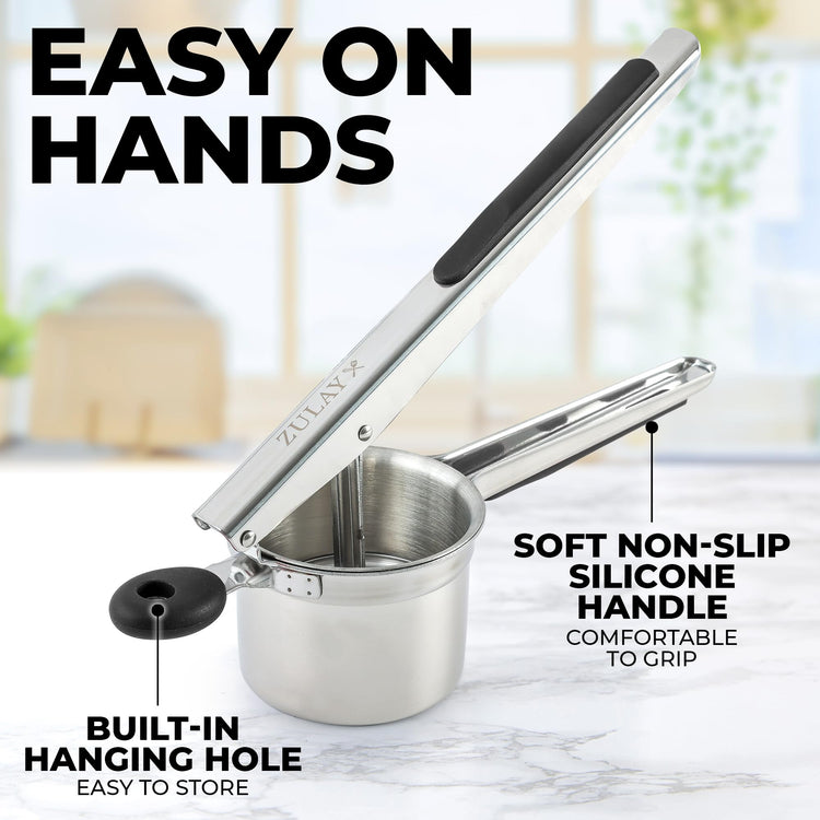 Premium Large 15oz Potato Ricer With 3 Interchangeable Discs