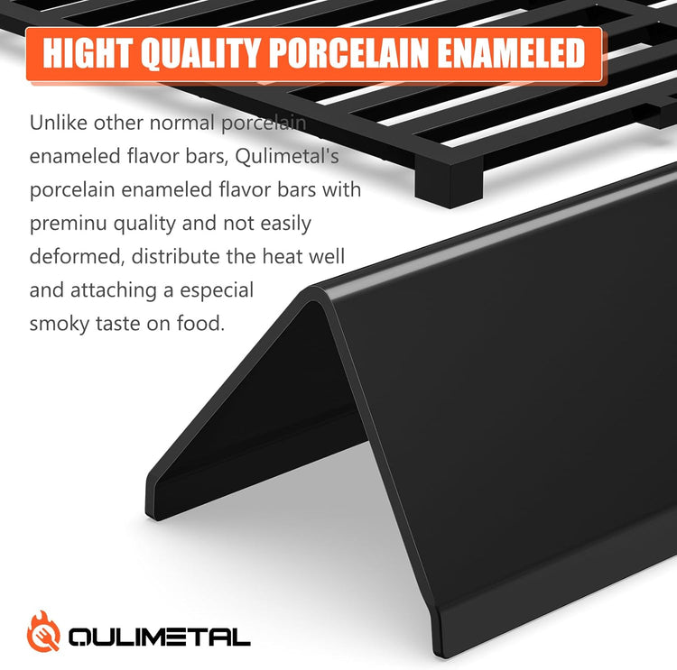 QuliMetal 7635 7637 Grill Replacements for Weber Spirit E-210, Spirit 200, GS4 Spirit II 200, Spirit II E-210 Series Grills with Front-Mounted Control, 15.3" Flavorizer Bars & 17.5" Grates