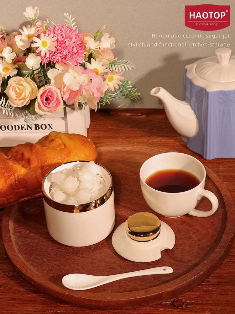 8 oz Sugar Bowl with Lid and Spoon