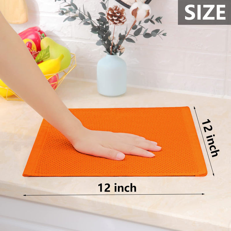 100% Cotton Waffle Weave Kitchen Dish Cloths 6 (6 Count)