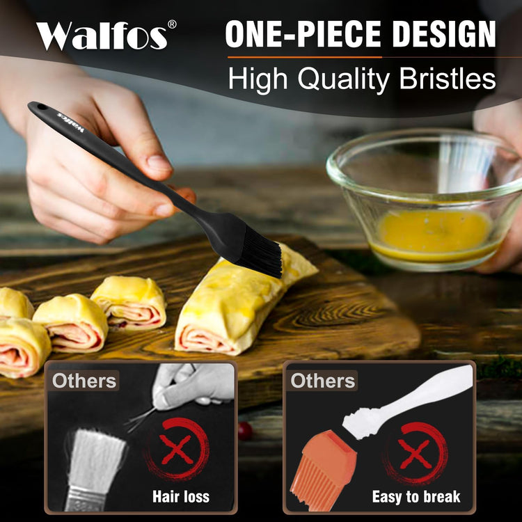 600°F Heat Resistant Silicone Basting Brushes BPA Free Pastry Brush (2 Count)