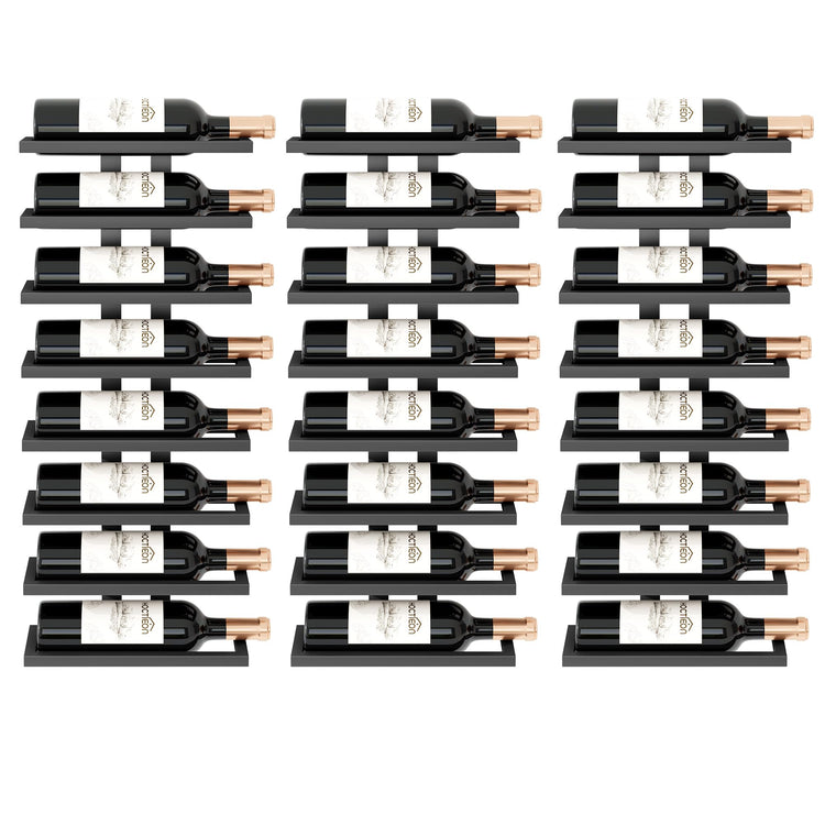 3 Set 8 Tier Wall Mount Wine Rack (24 Count)