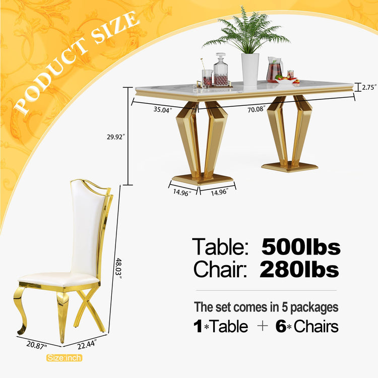 7 Piece Luxury Dining Room Set (7 Count)