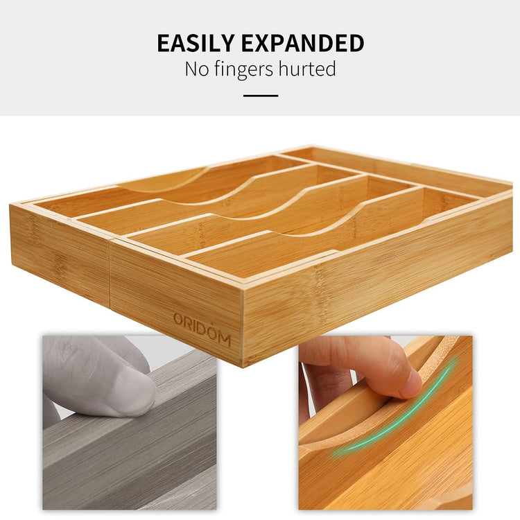 2 Piece Bamboo Silverware Organizer (2 Count)