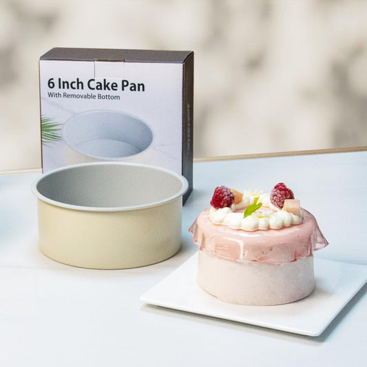 6 inch Cake Pan with Removable Bottom Carbon Steel Round Shaped Cheesecake Tin Nonstick Chiffon Cake Mould for Baking