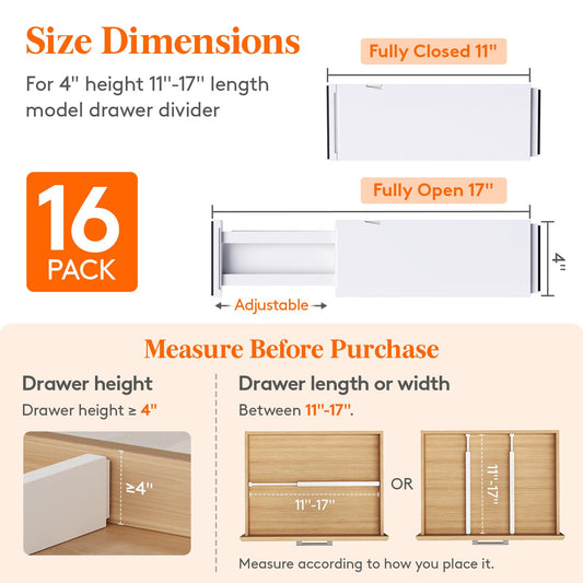 4" High Upgrade Drawer Divider (16 Count)