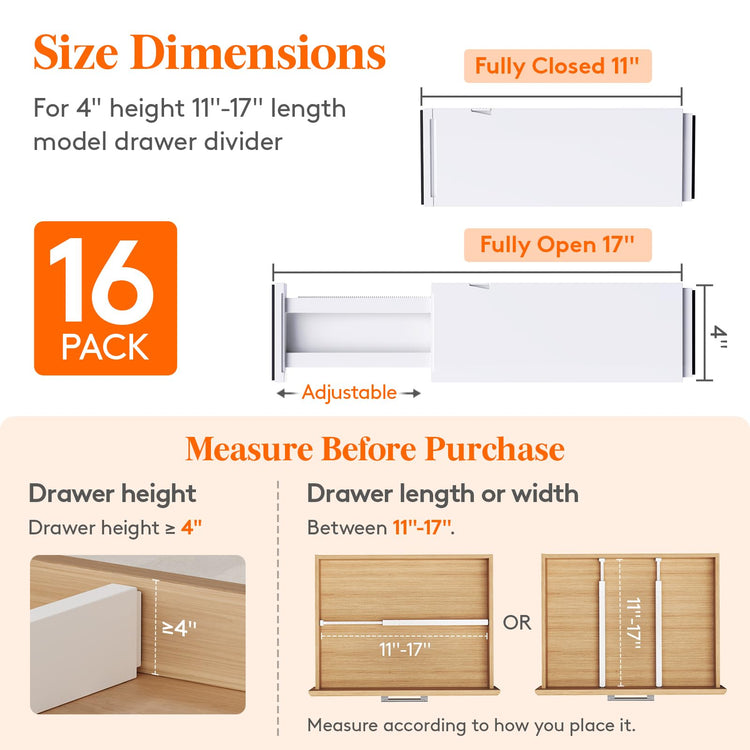 4" High Upgrade Drawer Divider (16 Count)