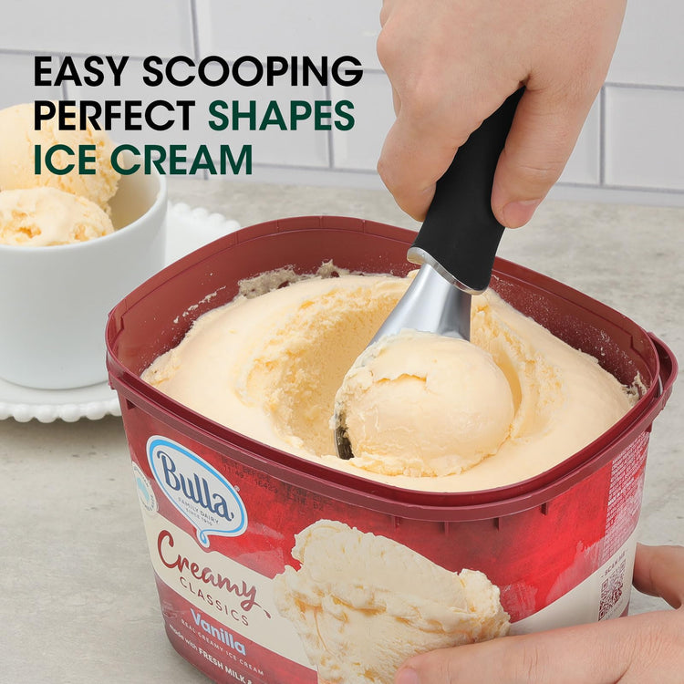 Premium Heavy Duty Ice Cream Scoop with Ergonomic Grip Handle