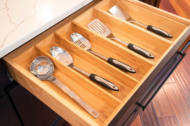 Bamboo Kitchen Utensils Organizer