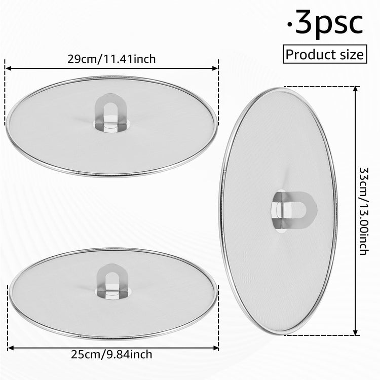 3PCS Stainless Steel Splatter Guard (3 Count)