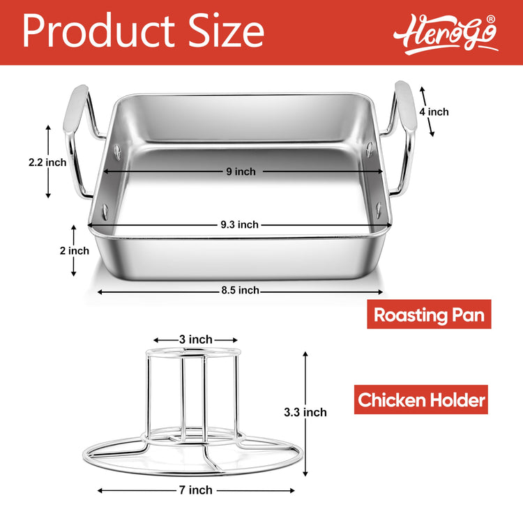 Small Roasting Pan with Beer Can Chicken Holder