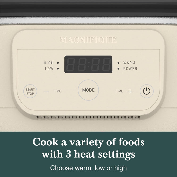 MAGNIFIQUE 6 Quart Programmable Slow Cooker Removable Healthy Nonstick Pot