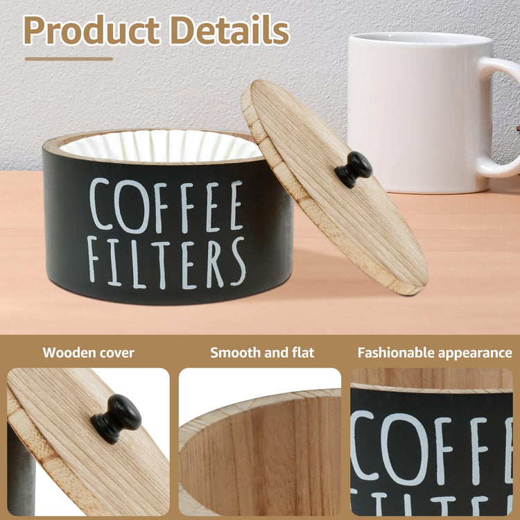 Wooden Coffee Filter Holder & Storage Organizer