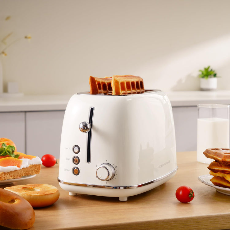2 Slice Toaster Retro Stainless Steel with Bagel