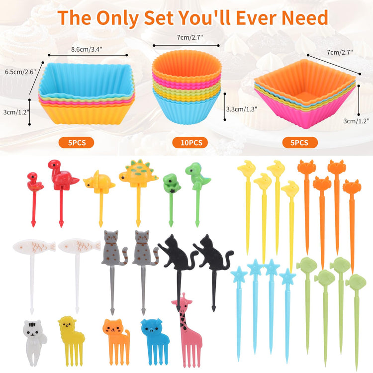 60PCS Silicone Lunch Box Dividers (60 Count)