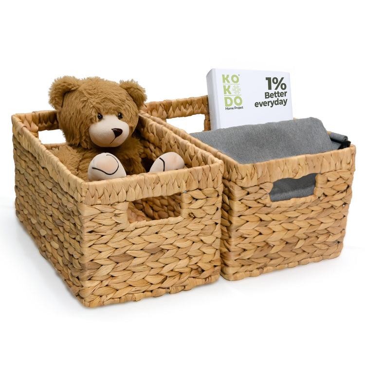 KOKODO Wicker Storage Basket Set of 2 (2 Count)