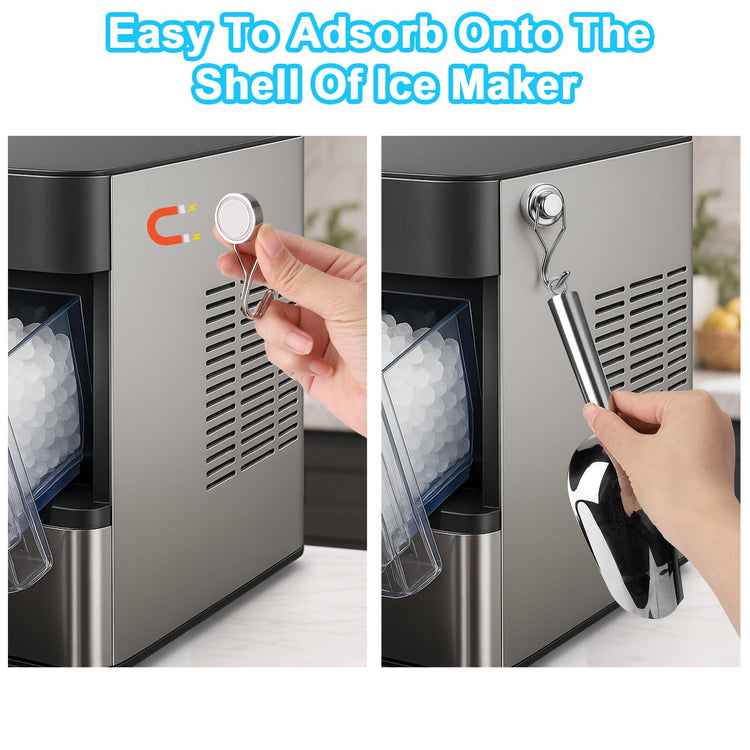 Stainless Steel Ice Scoop for Freezer with Magnetic Hook