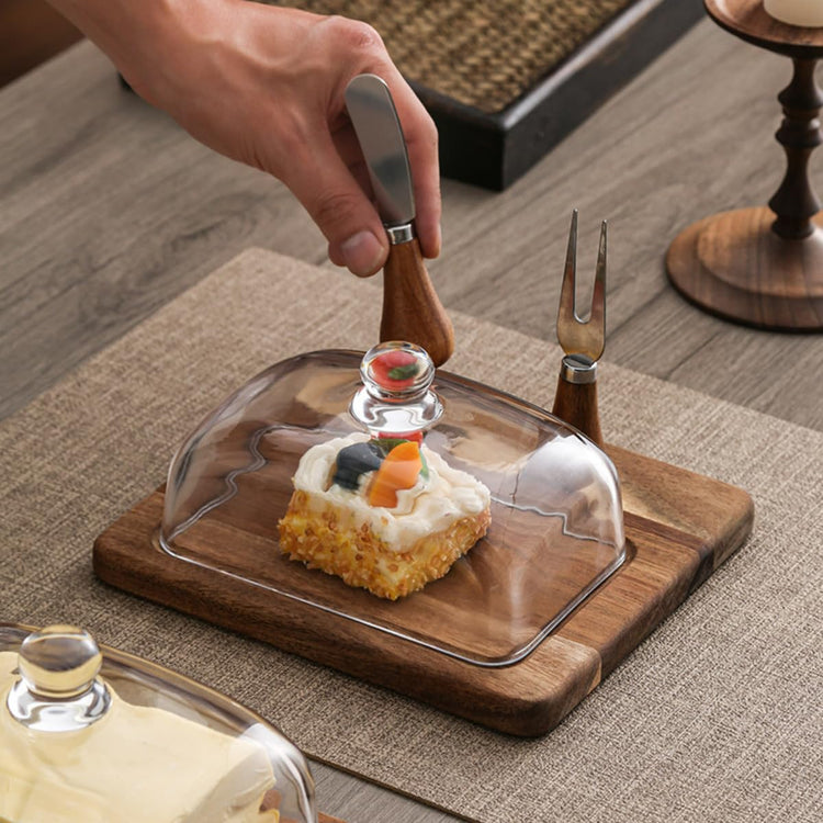 Butter Dish with Knife and Glass Lid