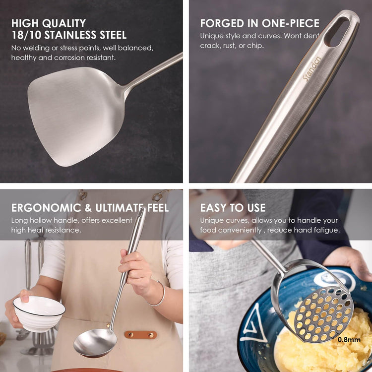 18 10 Stainless Steel Kitchen Utensils Set (12 Count)