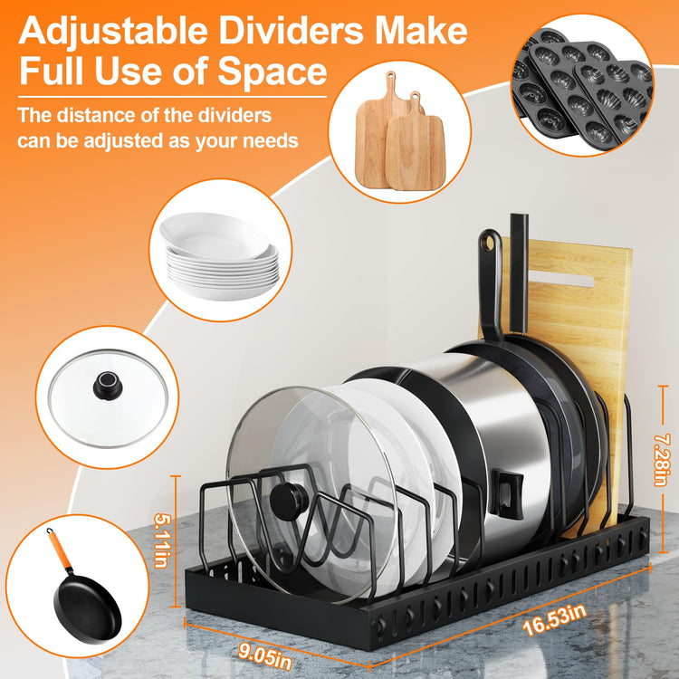 Expandable Pot and Pan Organizer for Cabinet (2 Count)