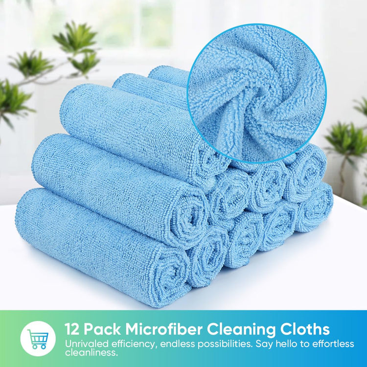 Blue Microfiber Cleaning Cloth (12 Count)