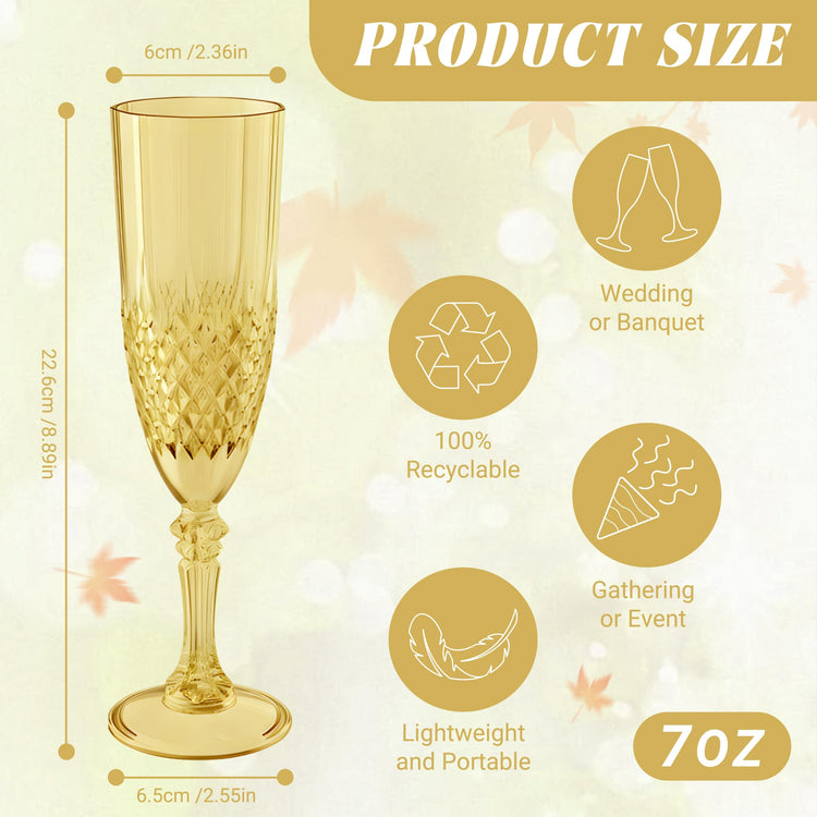 24 Pack Plastic Champagne Flutes (24 Count)
