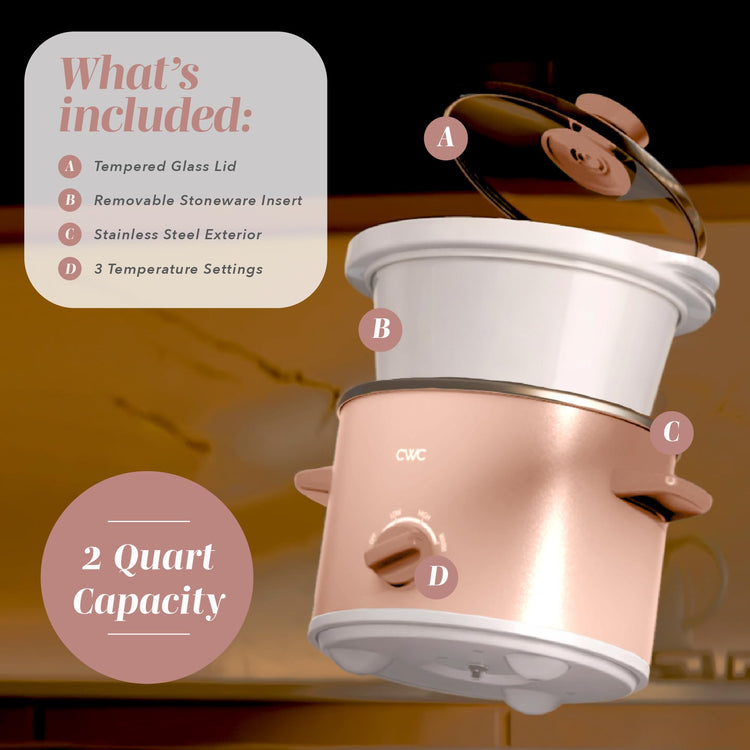 2QT Mini Electric Round Slow Cooker