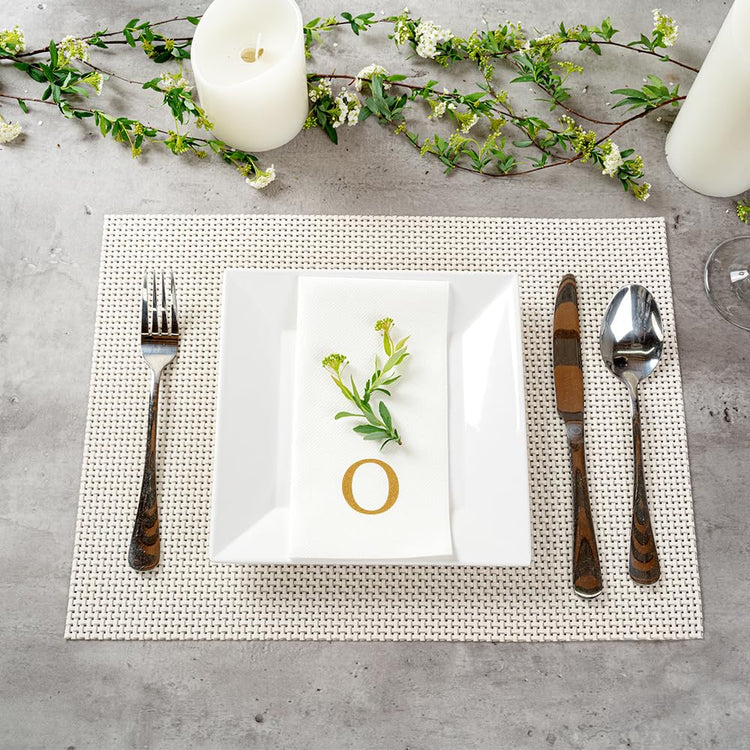 Paper Rectangle Gold Letter O Linen (2000 Count)