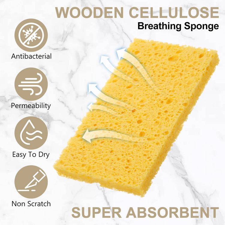 100 Pieces Compressed Wood Pulp Dish Sponges for Kitchen (100 Count)