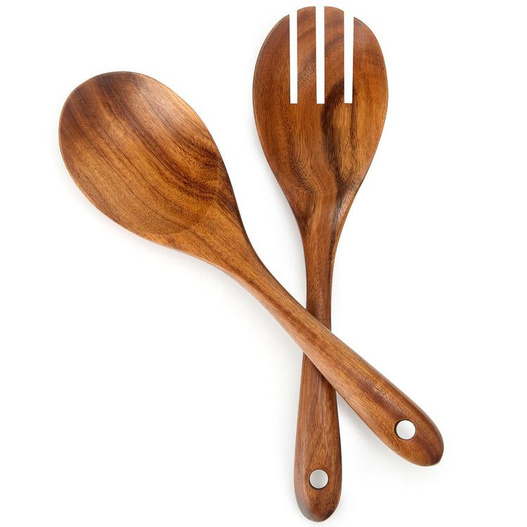 Teak Wooden Salad Spoon and Fork10.2 (2 Count)