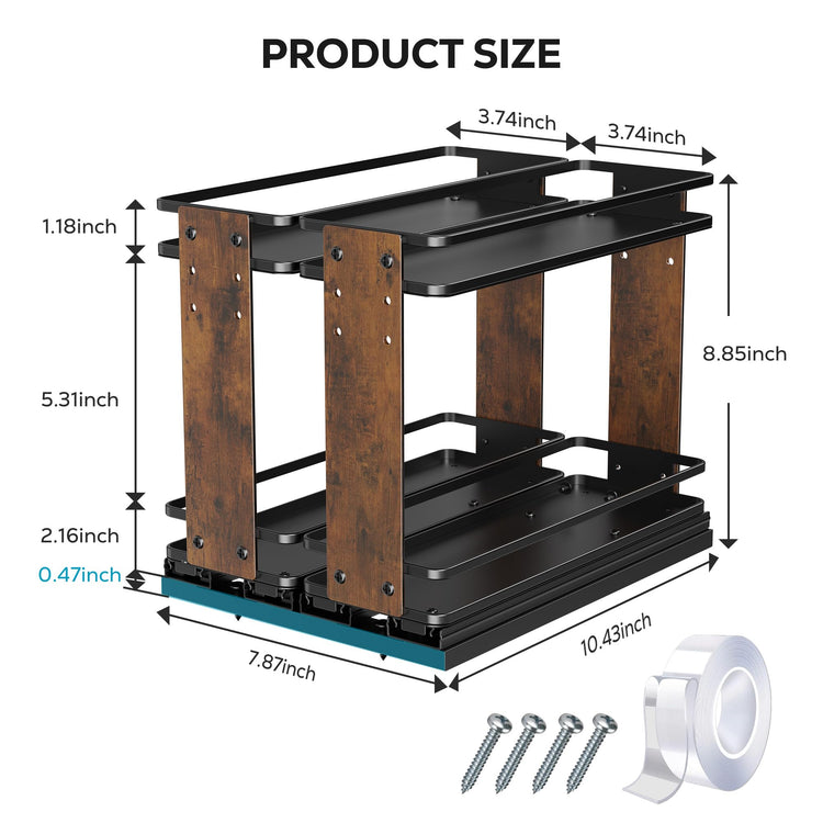 Pull Out Spice Rack Organizer (2 Count)