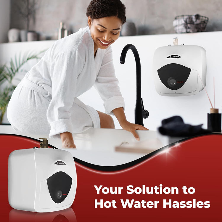 2.5 Gallon Capacity, 120-Volt – Ariston Andris Mini Tank Electric Water Heater – Heating Solution for Under Sink, RV, and Compact Spaces, Smart Boost for Versatile Heating, Simple Installation