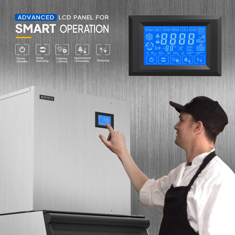 400LBS 24H Commercial Ice Maker with 300LBS Storage Bin