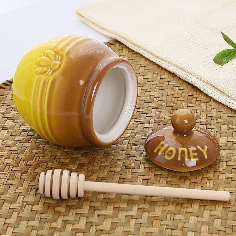 Ceramic Honey Pot with Dipper