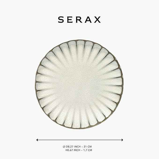 Serax Breakfast Plate | Inku Tableware van Sergio Herman | 4 Dessert Plates | Stoneware Dinnerware Set in white | luxury Dishware for Dinner at Home, Party, Cake, Christmas | Kitchen Sets